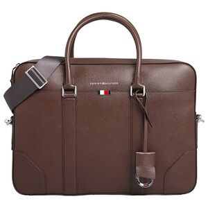 NWOT Tommy Hilfiger Brown Leather Briefcase